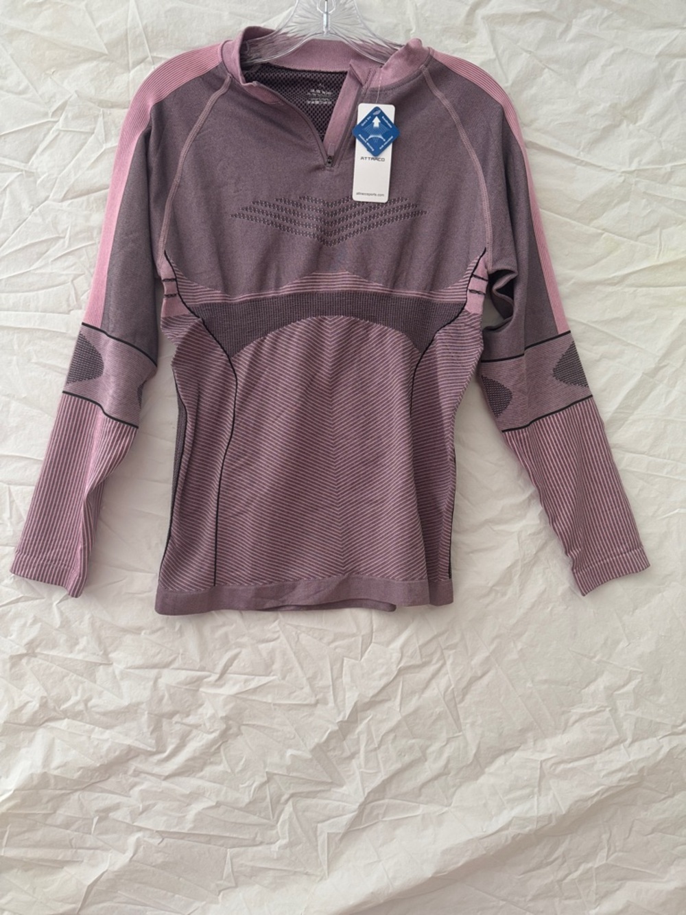 Women's Mauve Pink Seamless Performance Long-Sleeve Top
